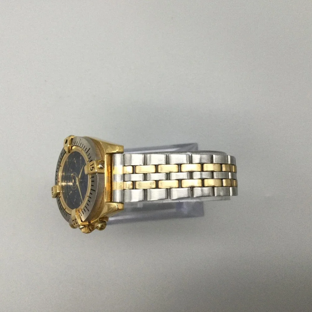 Vintage Guess Womens Watch 28mm Blue Dial Two Tone 1994 New Battery 6.75